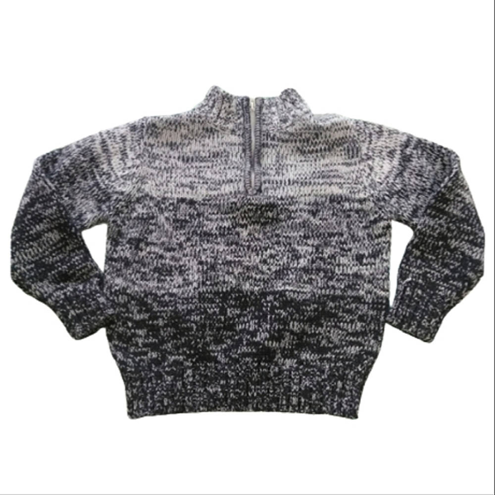 Arizona Jeans Winter Gray Black Partial Zip Sweatshirt Cardigan Sweater Top